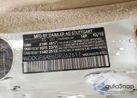 2013 Mercedes-Benz C 300 4Matic из США, поврежденный, VIN WDDGF8AB6DR262611